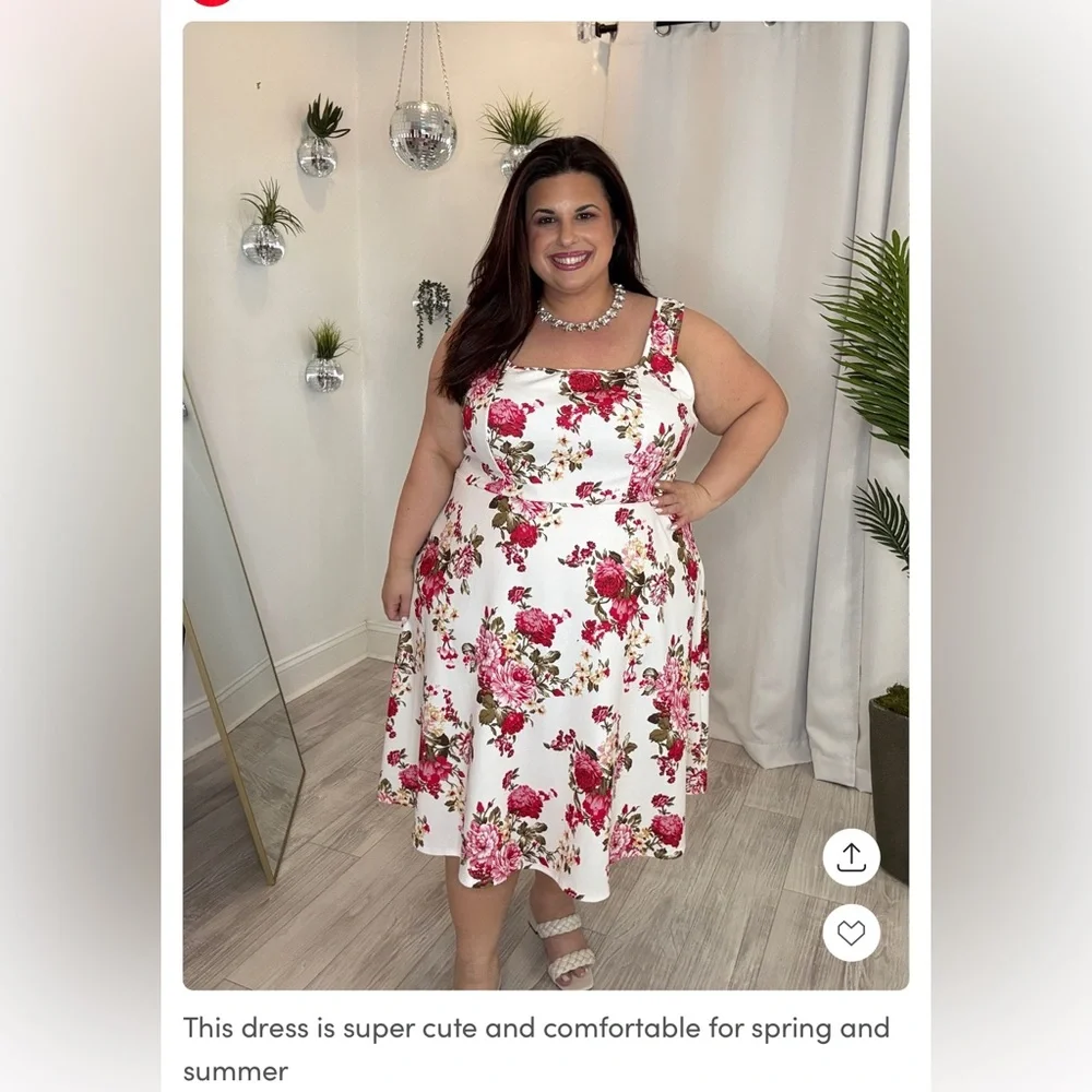 Plus A-line Cami Short Dress